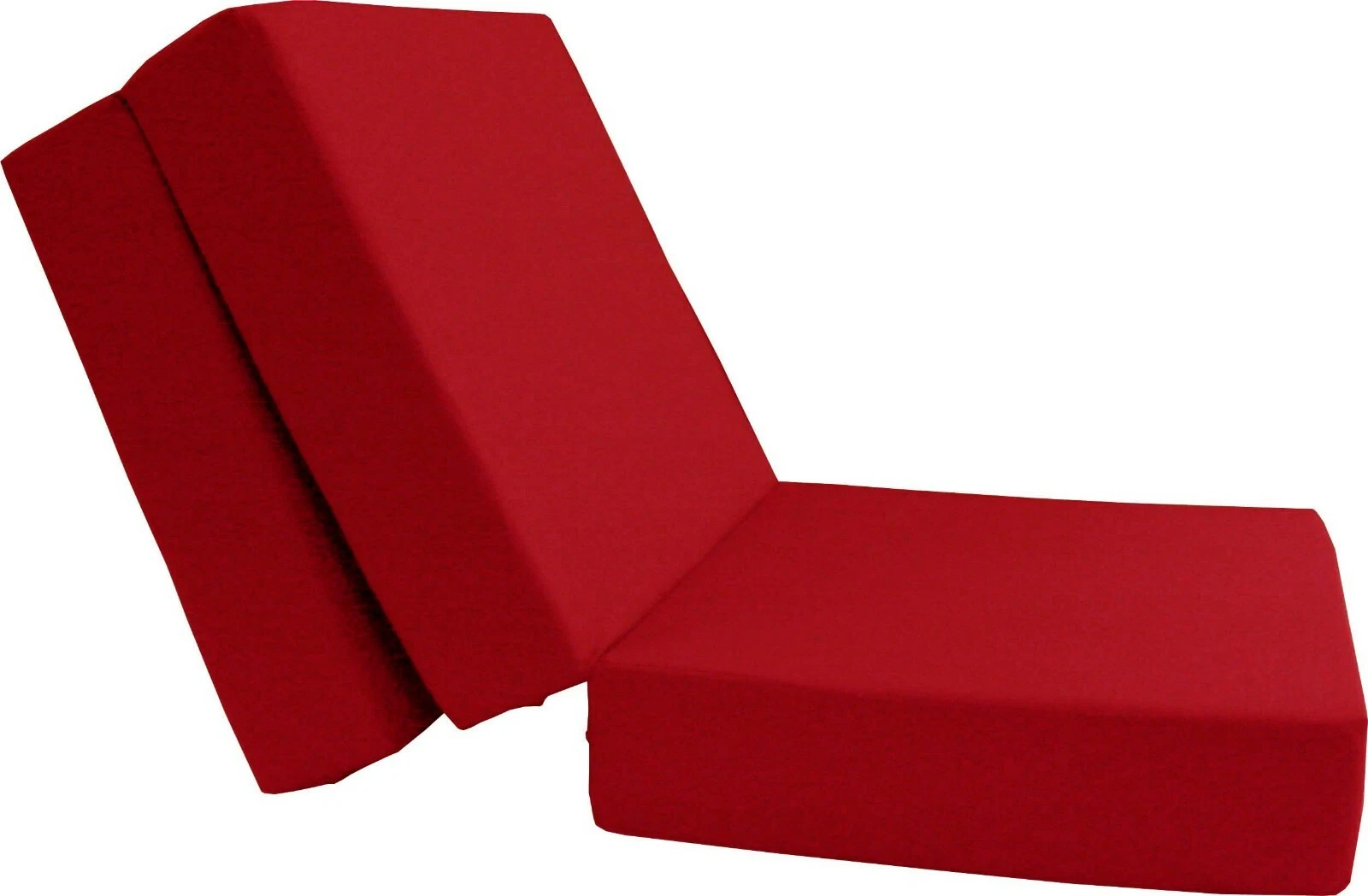 Shikibuton Trifold Foam Beds, Foldable Mats, Cushion Seats 6x27x75 Red