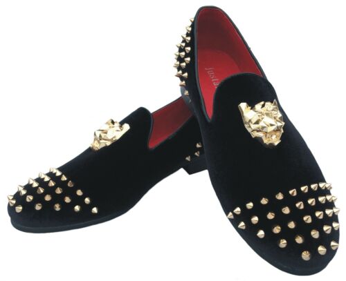 Herren Red Spikes Halbschuhe Slipper Anzug Schuhe Leder Hausschuhe Abschlussball Party Flats - Bild 8 von 16