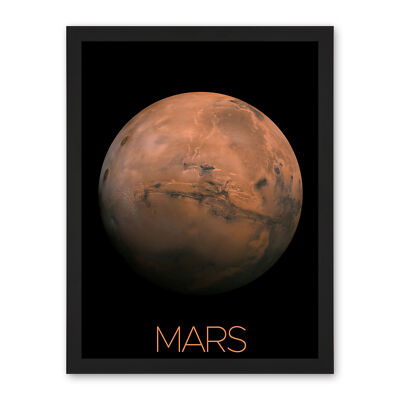 NASA Our Solar System Mars Planet Hemisphere Image Framed Art Print 18X24