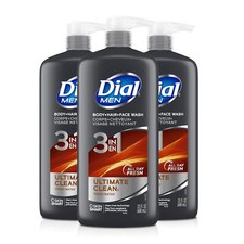 Dial Men 3in1 Body, Hair and Face Wash, Ultimate Clean, 69 fl oz (3-23 fl oz..