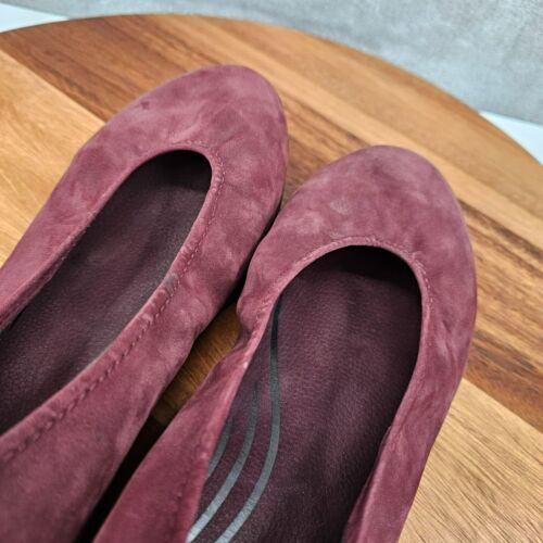 Pisos de ballet Aetrex Brianna 8,5 cuero nobuck rojo borgoña apoyo ortopédico - Imagen 11 de 16
