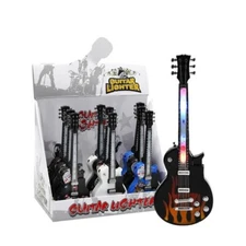 GUITAR LIGHTER-   WITH 12 Count Display!! - Assorted Colors!!