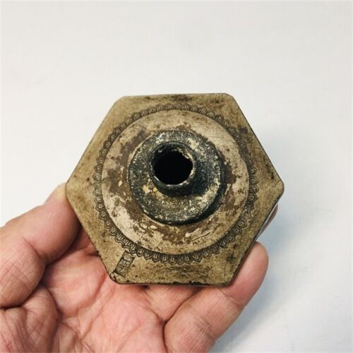 Amortiguador de tazón de opio de cerámica china antiguo raro del siglo XIX firmado con cuello - Imagen 2 de 10