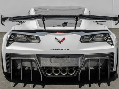 2014-2019 Corvette C7 Performance Track CARBON FIBER Rear Bumper Finned Diffuser