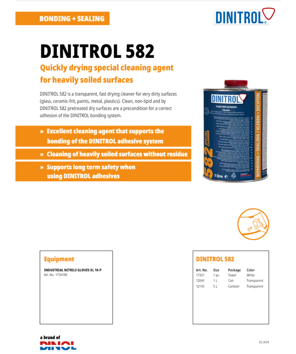 DINITROL 582 Special Contaminate Fast Drying Cleaner, Transparent, 30ML Bottle