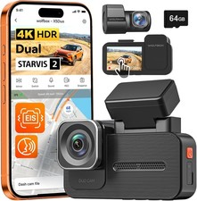 WOLFBOX X5 Duo 4K 2.5K Dash Cam Anti-Shake, 8MP STARVIS 2