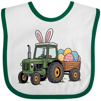 Inktastic Easter Bunny Tractor With Colorful Eggs Baby Bib Clothing Infant