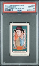 John Belushi - 2013 Panini Golden Age Mini American Caramel Blue Ink  PSA 10