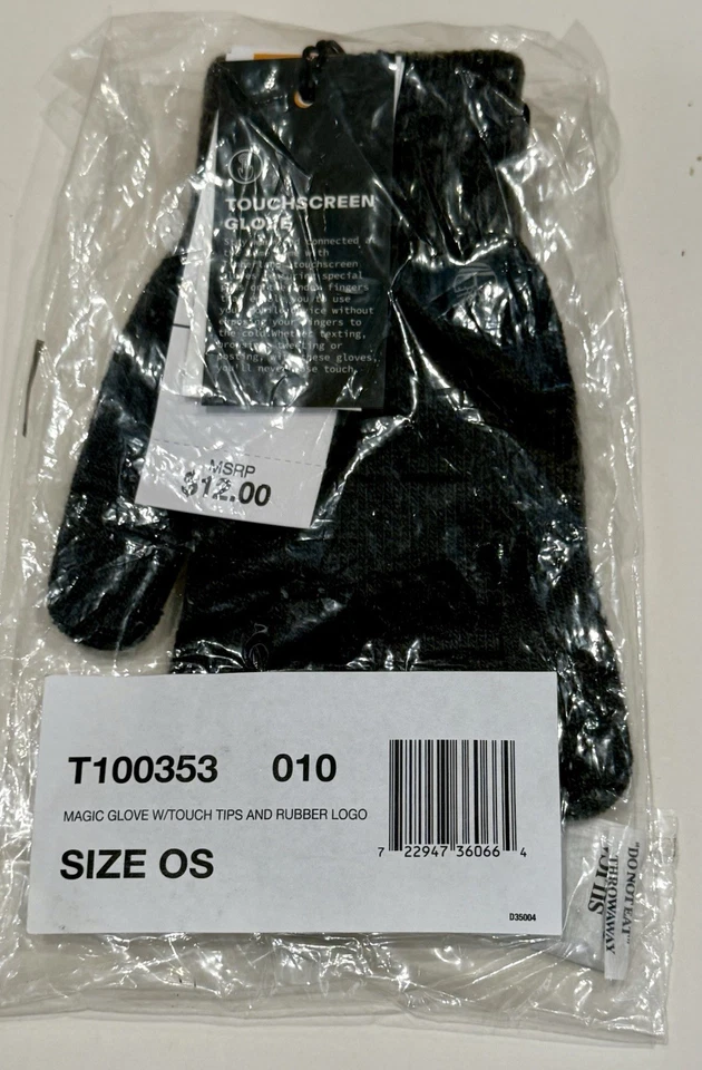 Guantes Timberland NEGRO Magic Pantalla Táctil Peso Ligero Cercanías OSFM SELLADOS Foto 2 de 2