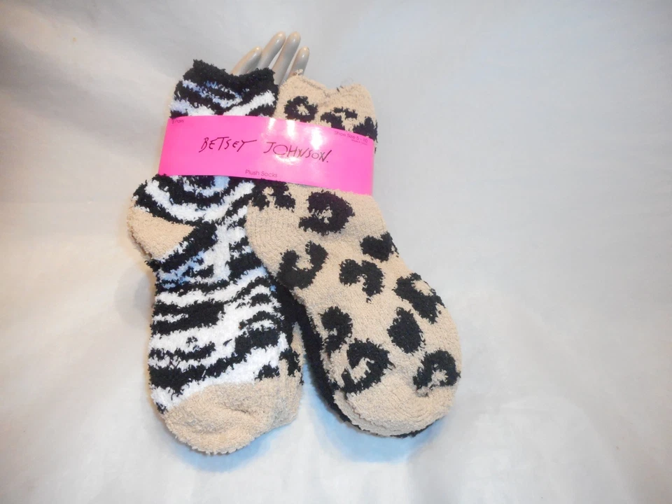 Betsey Johnson Mujer 6 Pares Marrón Multicolor Felpa Calcetines Zapato Talla 5-10 Foto 3 de 4