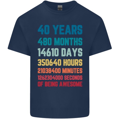 40th Birthday 40 Year Old Mens Light Cotton T-Shirt - Picture 3 of 25