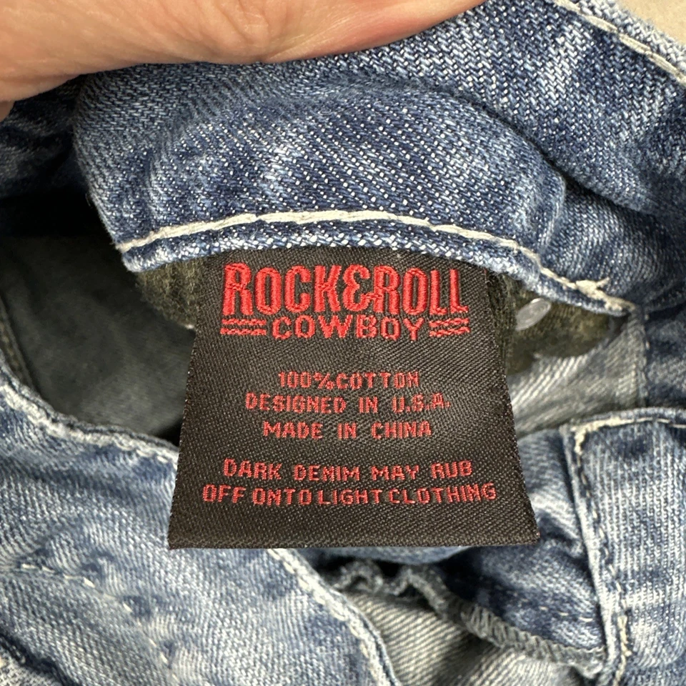 Rock And Roll Cowboy Jeans Men's 36x32 Blue Double Barrel Denim Cowboy Western - Image 4 of 4