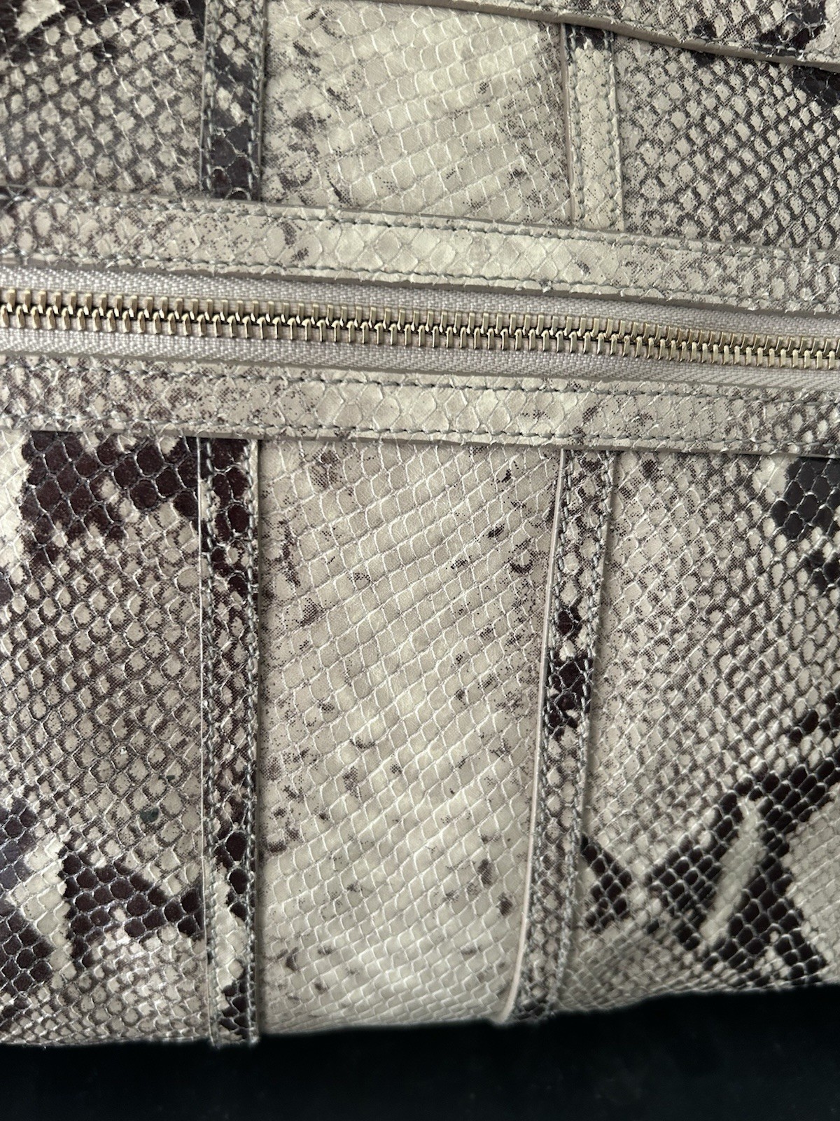 St John PYTHON Snakeskin Tote Handbag 16"x10"x6" … - image 11