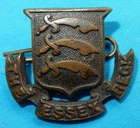 WW1 ERA ESSEX REGIMENT BRITISH MILITARY OFFICERS COLLAR BADGE BRONZE GENUINE