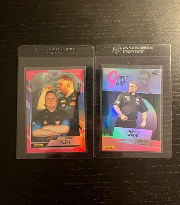 James Wade 9 Dart Club Pink /80 und Ricky Evans Pink /80 Panini PDC