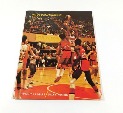 1971-72 ABA Basketball Program New York Nets at Dallas Chaparrals