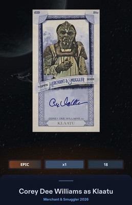Klaatu - Mini Signature Blue Epic Star Wars Card Trader Merchant & Smuggler 2026