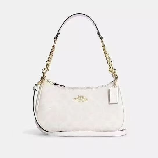 NWT COACH Teri Shoulder Bag In Signature Canvas CA548 White Fast
