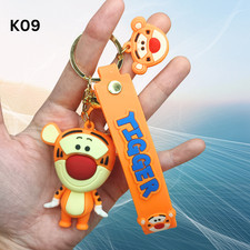 Cute Tigger Keychain with Strap   Cartoon Bag Charm  Gift Idea