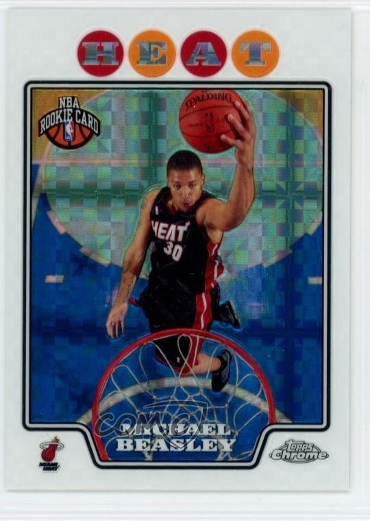 2008-09 Topps Chrome X-Fractor 253/288 Michael Beasley #182 Rookie RC 19dg