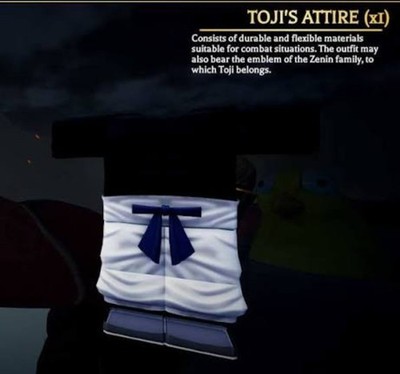 Toji's Attire - Cosmetic - Legendary Item - Attack On Titan Revolution - AOTR