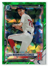 2021 1st Bowman Draft GREEN Sapphire RC Elmer Rodriguez-Cruz #BDC-37 Yankees /50