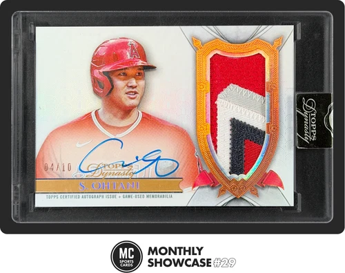 SHOHEI OHTANI 2024 TOPPS DYNASTY GAME-USED 4 COLOR PATCH AUTO 4/10 ANGELS