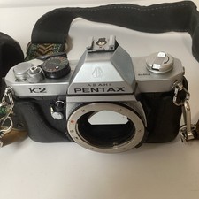 Asahi Pentax K2 Silver 35mm Film Camera with Strap