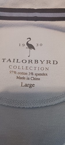 TailorByrd Shirt Herren Hellblau Kurzarm Golf Polo Tasche Logo Größe M - Bild 5 von 10