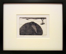 PAUL FLORA  DRUCK "  EIN RABE IM SCHNEE  "