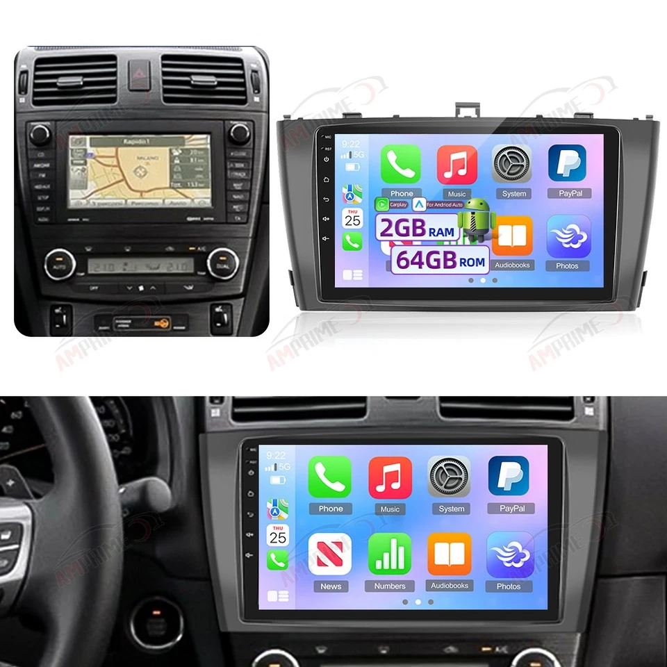 AMPRIME 2G+64GB Für Toyota Avensis T27 2008-2015 Autoradio Carplay Android 15 GPS Navi