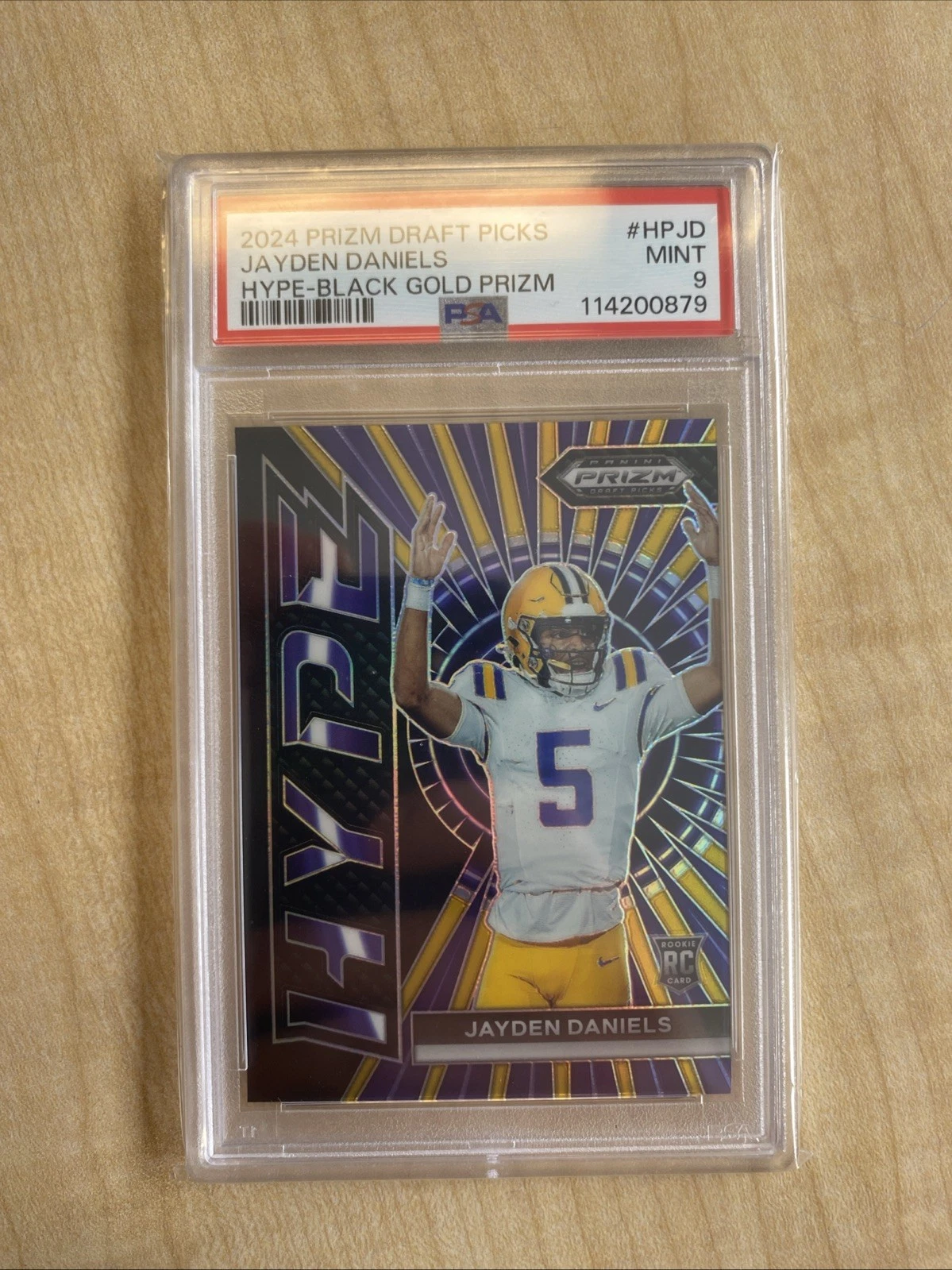 Jayden Daniels Panini Prizm Draft Picks Hype #HPJD Black Gold Prizm