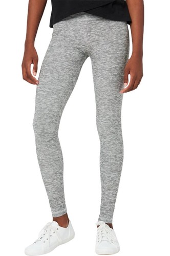 Justice Girls Leggings Gray 16/18 Full Length Elastic Waistband Stretch Logo