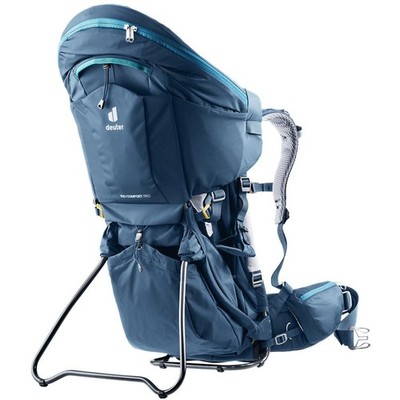 deuter Kid Comfort Pro, Kindertrage mit Tagesrucksack, midnight (blau), 12+10L