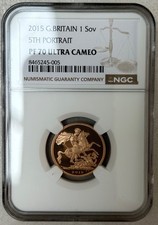 2015 Full Gold Proof Sovereign (5th Portrait) NGC PF70 Ultra Cameo