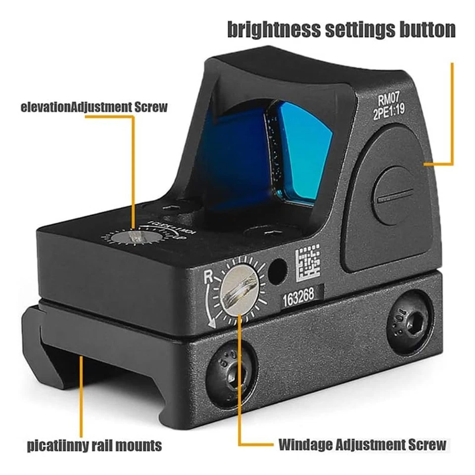 Adjustable Scope Sight Holographic Sight Visier Reflex für 20mm Metall - Bild 2 von 4