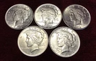 PEACE  1922-P SILVER Dollars ~ 5 Coins ~ GEM BU ~ FREE SHIPPING !  My #363