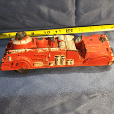 Hubley Vintage Cast Iron Fire Truck Ladder Pumper Toy Vehicle