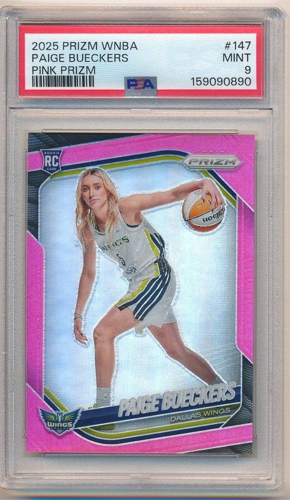 PAIGE BUECKERS 2025 PANINI PRIZM WNBA #147 RC PINK PRIZMS SP #137/175 PSA 9 MINT