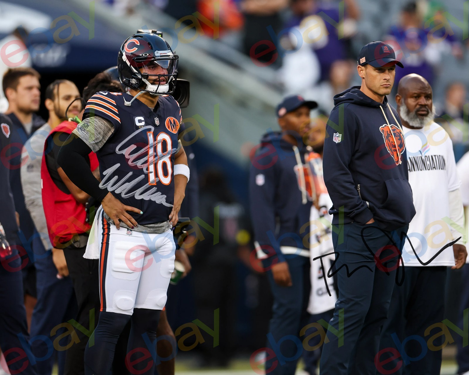 Caleb Williams Ben Johnson - REPRINT auto signed 8x10 Photo Chicago Bears Duo