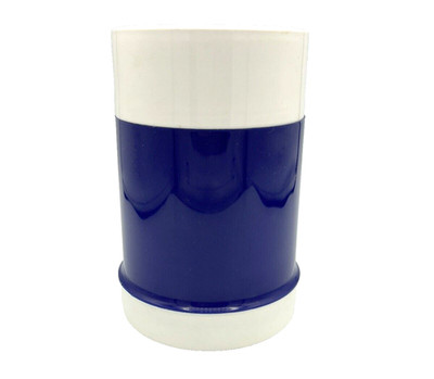 Vintage Thermos 10 oz. Food Jar Narrow Neck Blue White Hot Cold Narrow Neck GUC