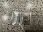 Lot of 2 - 1 Troy oz .999 Fine Silver Bars + Extra Protectors