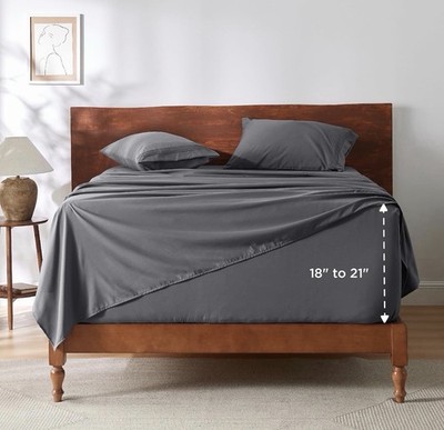 Bedsure Queen Sheet Set - 4 Pieces Soft Queen Size Sheets - Breathable & Cooling