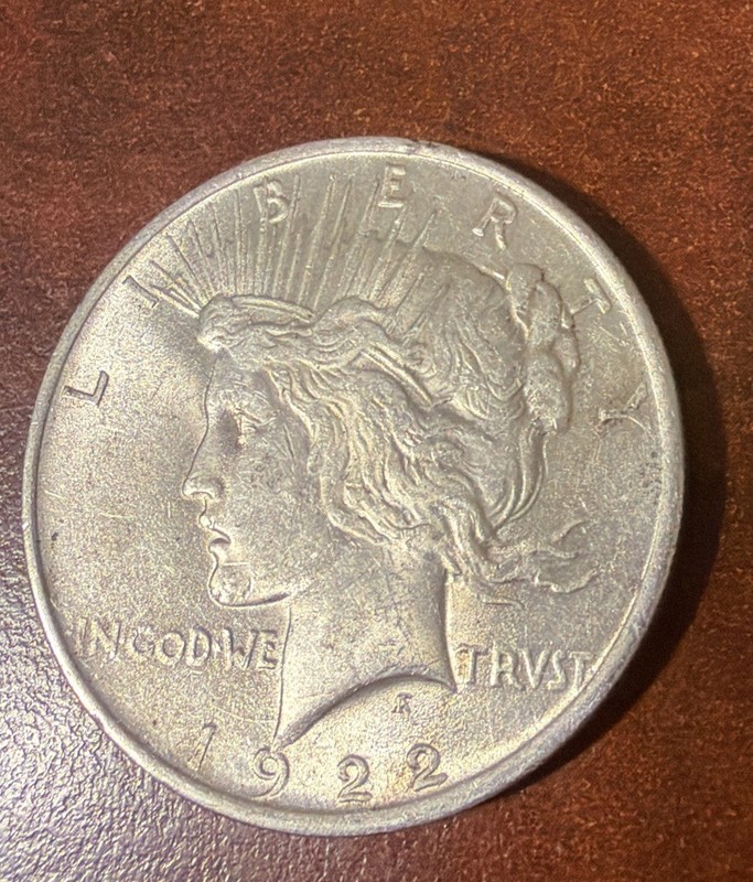 1922   Philadelphia  Silver Peace Dollar AU