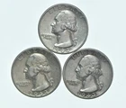 TOUGH 1943 1943 1943 Washington Quarter 90% Silver Lot *766