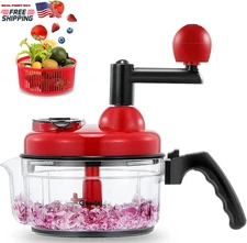 Hand Manual Food Chopper Rotary Vegetable Dicer Mincer Mixer for Kitchen