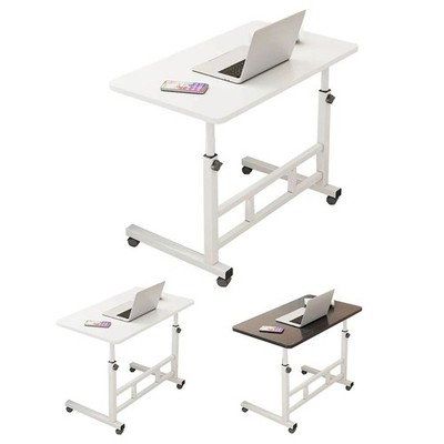 Portable Rolling Computer Desk Adjustable Height Mobile Stand Up Desk with Shelf