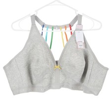 Cacique Gray Unlined No Wire Full Coverage Bra Rainbow NWT