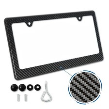 Black 3k Twill Carbon Fiber License Plate Frame Cover Us Standard Universal Size