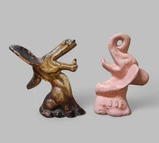 Antique Cast Iron Political Donkey & Elephant Bottle Openers Hubley Republic Dem